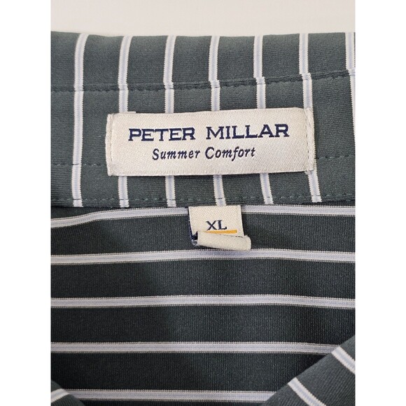 Peter Millar XL Summer Comfort Polo Shirt Golf Short Sleeve Sage Green Top EUC - Picture 4 of 6
